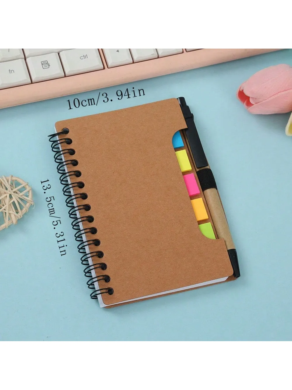 100-Page Softcover Spiral Notebook For Horizontal Sketching, Memo, Journal, Stationery Office And School Supplies, With Pen