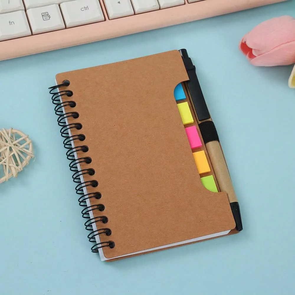 100-Page Softcover Spiral Notebook For Horizontal Sketching, Memo, Journal, Stationery Office And School Supplies, With Pen