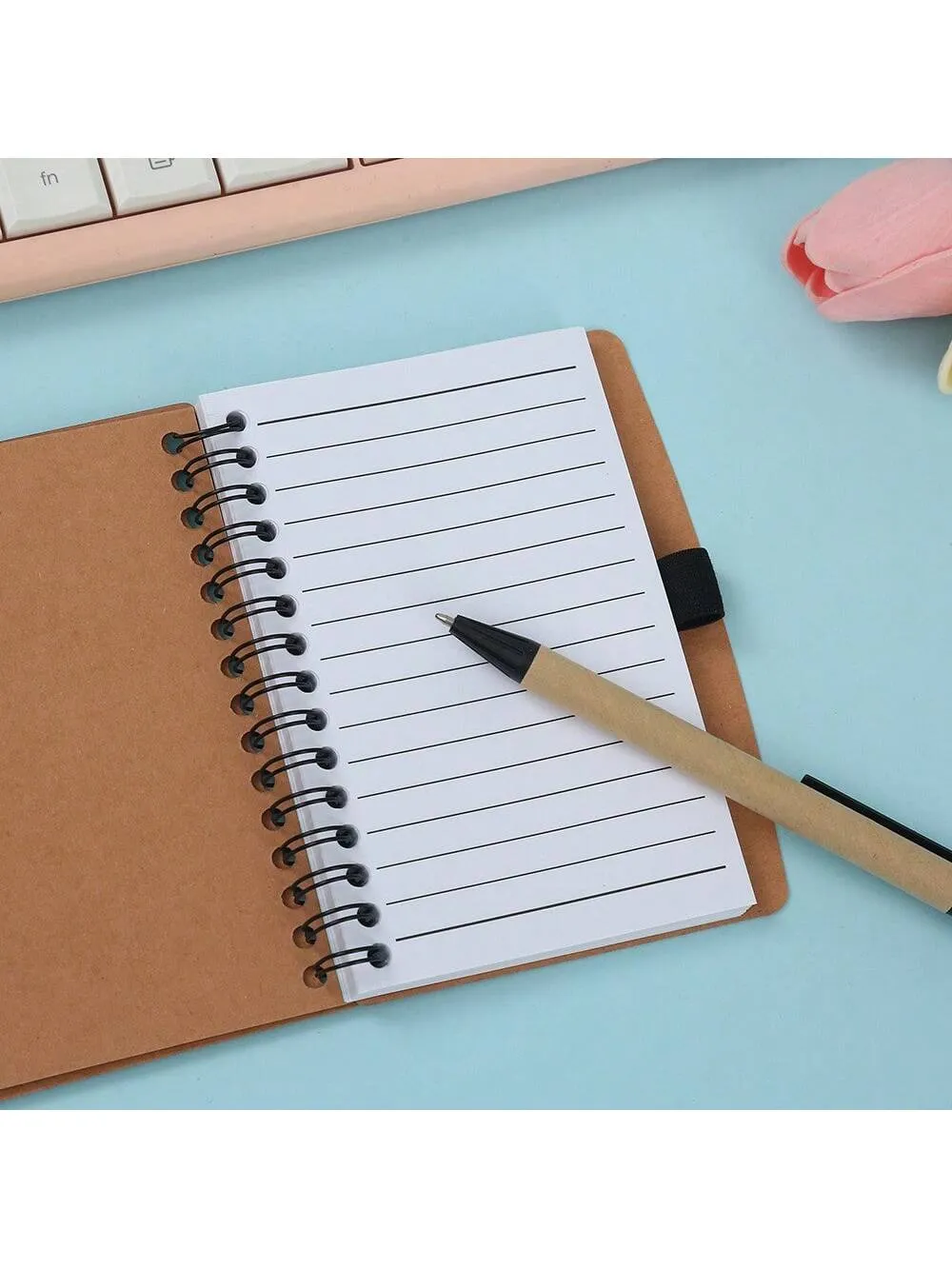 100-Page Softcover Spiral Notebook For Horizontal Sketching, Memo, Journal, Stationery Office And School Supplies, With Pen