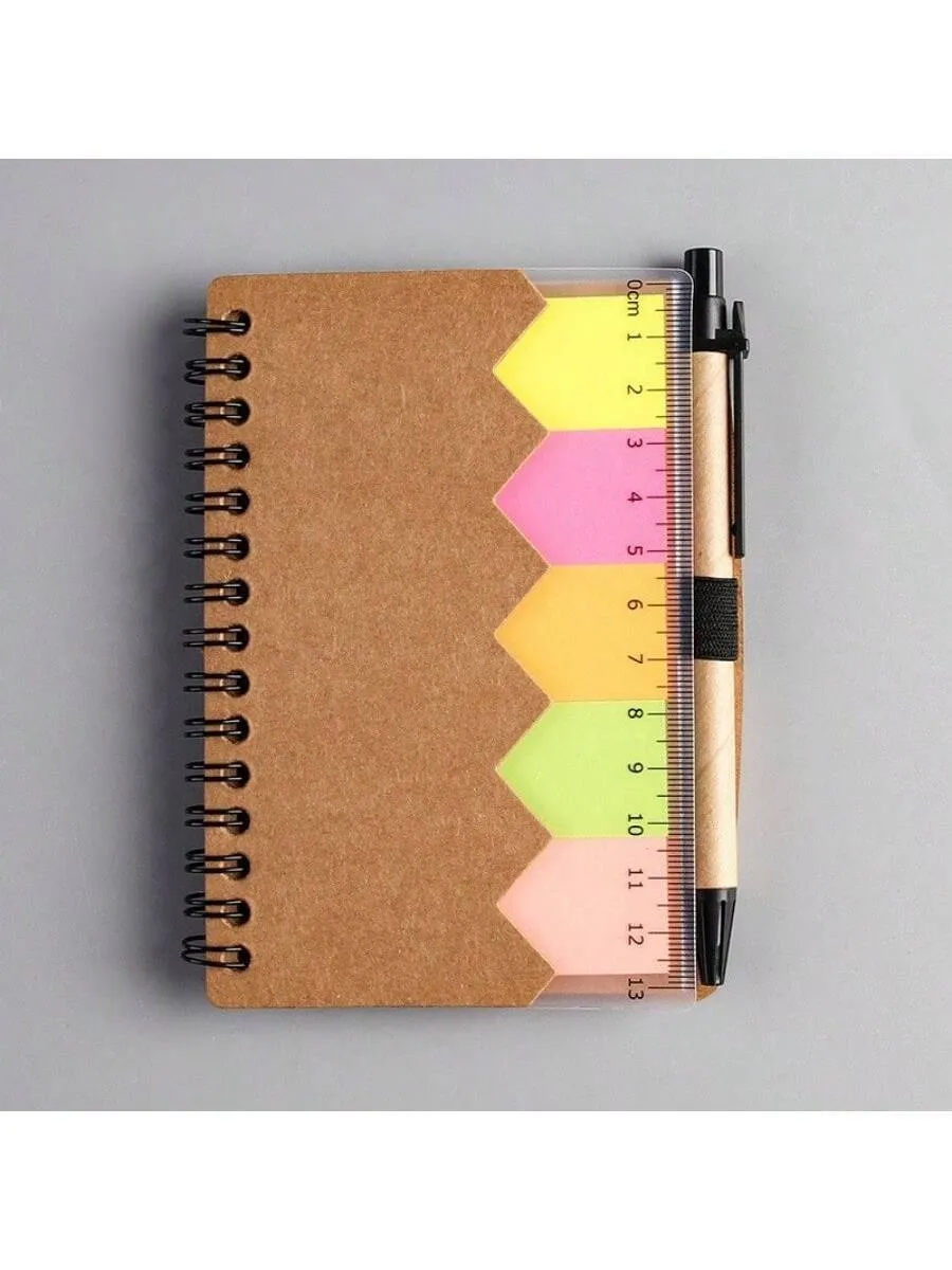 100-Page Softcover Spiral Notebook For Horizontal Sketching, Memo, Journal, Stationery Office And School Supplies, With Pen