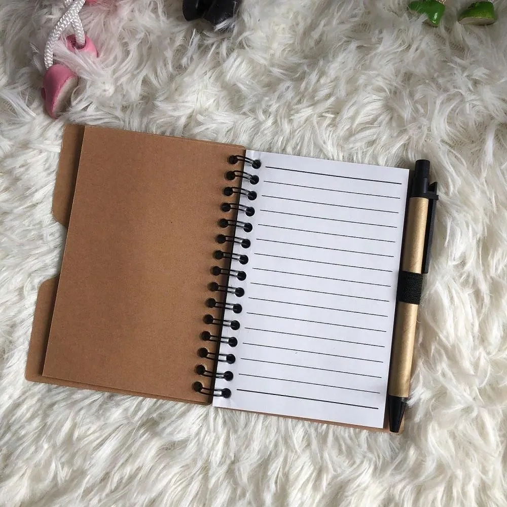 100-Page Softcover Spiral Notebook For Horizontal Sketching, Memo, Journal, Stationery Office And School Supplies, With Pen