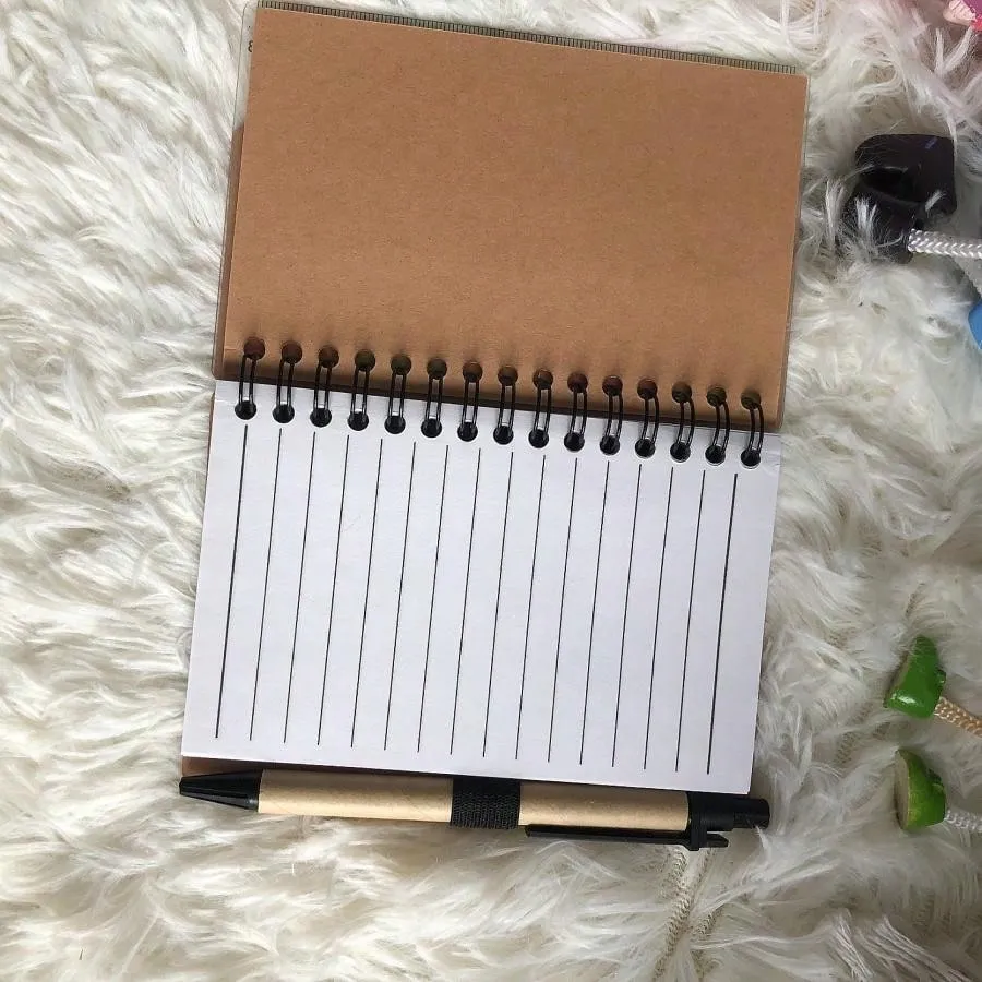100-Page Softcover Spiral Notebook For Horizontal Sketching, Memo, Journal, Stationery Office And School Supplies, With Pen