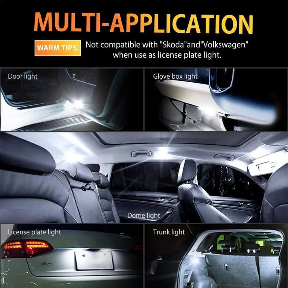 194 LED Bulbs for Car Interior Dome Map License Plate Light