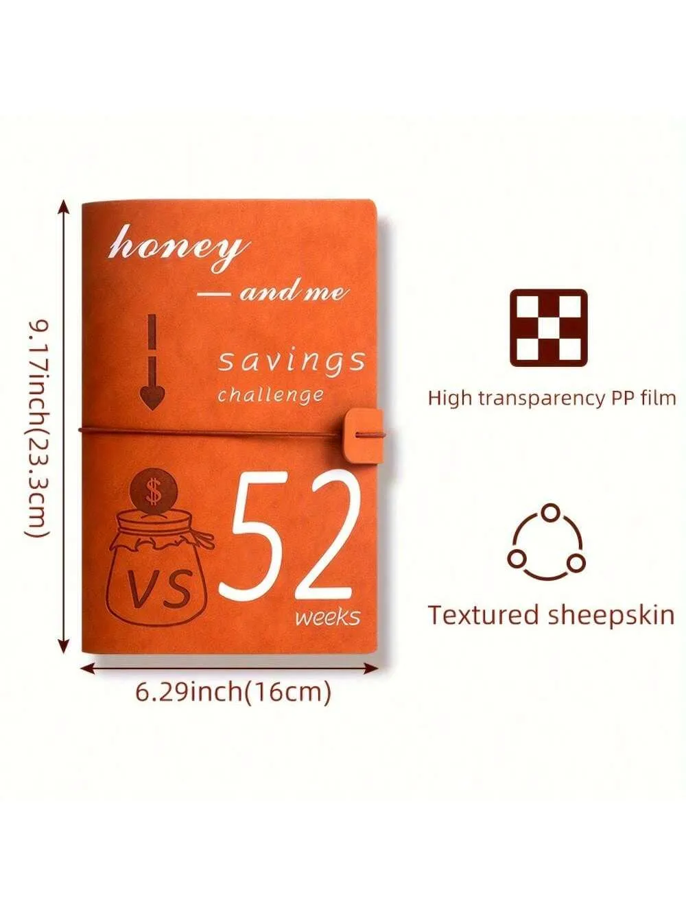 1pc 52 Weeks Challenge Binder, Couples Money Saving Budget Notebook