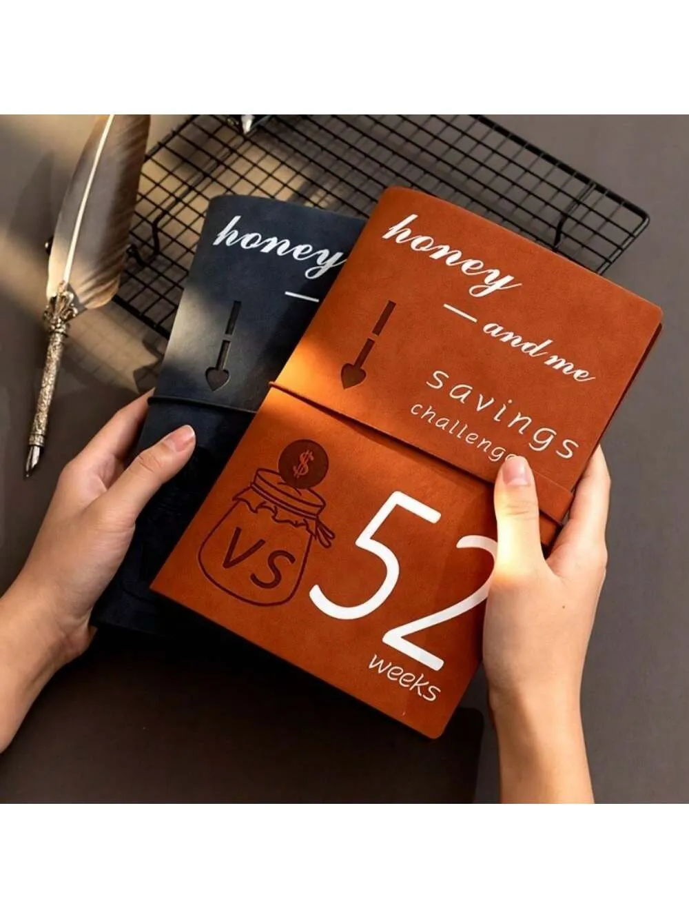 1pc 52 Weeks Challenge Binder, Couples Money Saving Budget Notebook