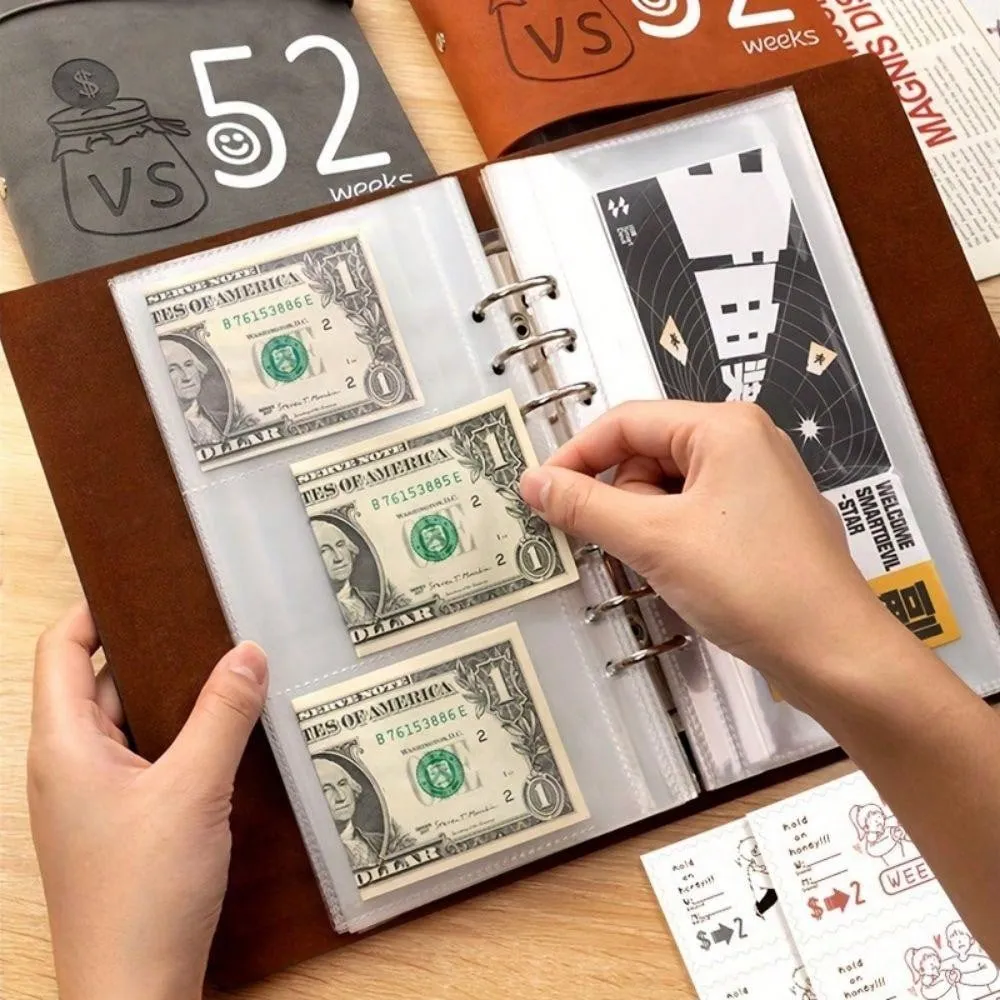1pc 52 Weeks Challenge Binder, Couples Money Saving Budget Notebook