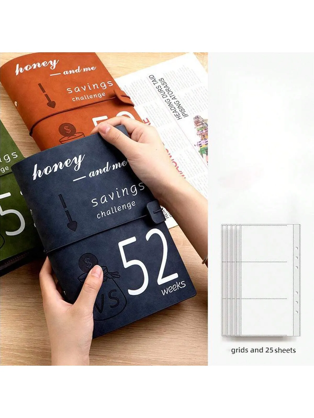 1pc 52 Weeks Challenge Binder, Couples Money Saving Budget Notebook