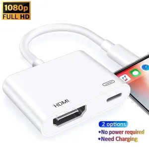 2 In1 Lighting To HDMI Adapter For iPad iPhone to TV/Projector/Monitor