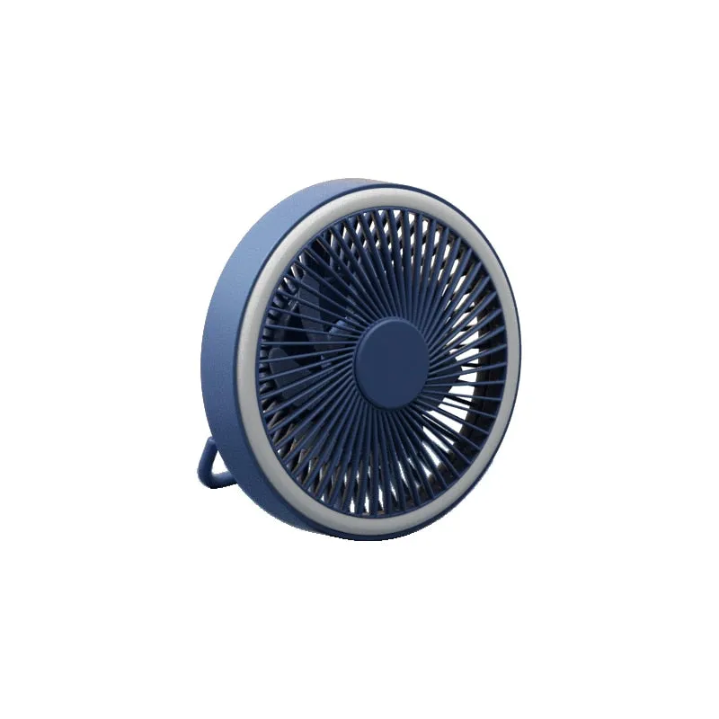 2000mAh USB Rechargeable Ceiling Fans with Remote Control 360° Rotation 3-speed Wind Desk Hanging Ventilator for Outdoor Camping