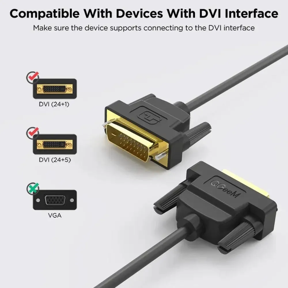 2k Dvi Adapter for Xiaomi Tv Box Dual Link Male to Male Digital Video Cables Splitter Dvi-d 24 1