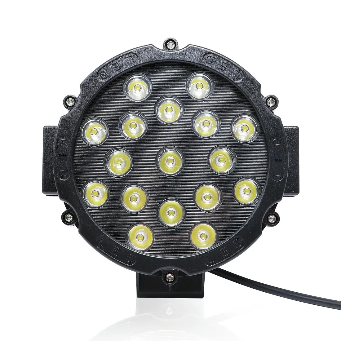 2x 3500LM LED Work Lights | 6500K | 17 LEDs | Waterproof | Car, Boat, Marine | Spotlight Bulbs | 30° Adjustable | DC 10-30V | Red