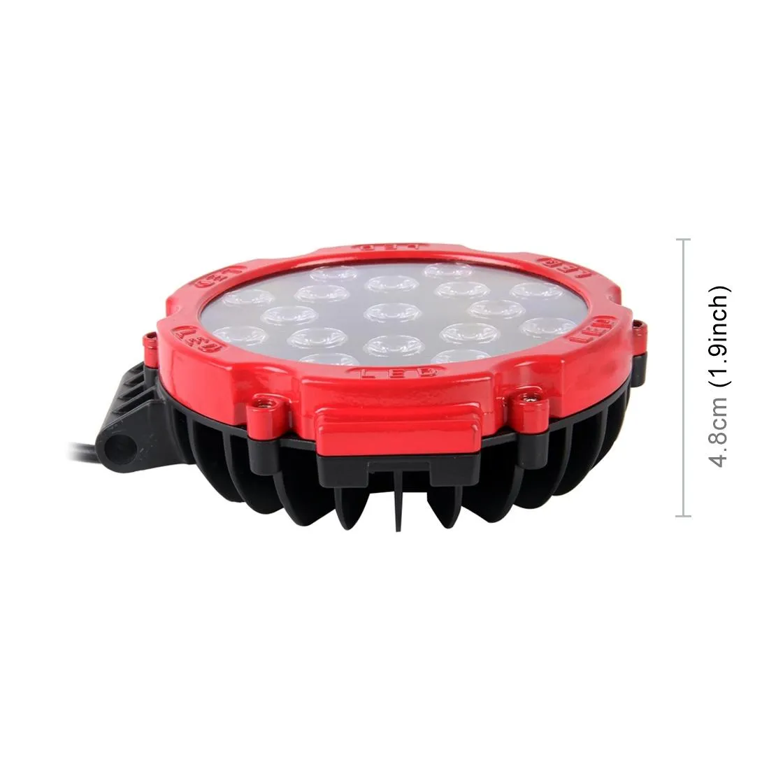 2x 3500LM LED Work Lights | 6500K | 17 LEDs | Waterproof | Car, Boat, Marine | Spotlight Bulbs | 30° Adjustable | DC 10-30V | Red