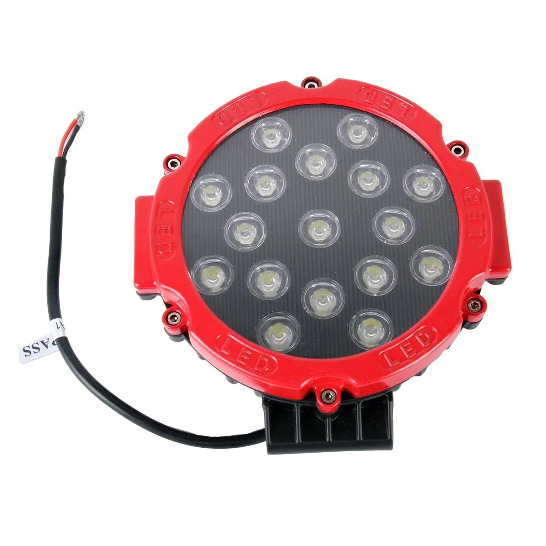 2x 3500LM LED Work Lights | 6500K | 17 LEDs | Waterproof | Car, Boat, Marine | Spotlight Bulbs | 30° Adjustable | DC 10-30V | Red