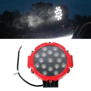 2x 3500LM LED Work Lights | 6500K | 17 LEDs | Waterproof | Car, Boat, Marine | Spotlight Bulbs | 30° Adjustable | DC 10-30V | Red
