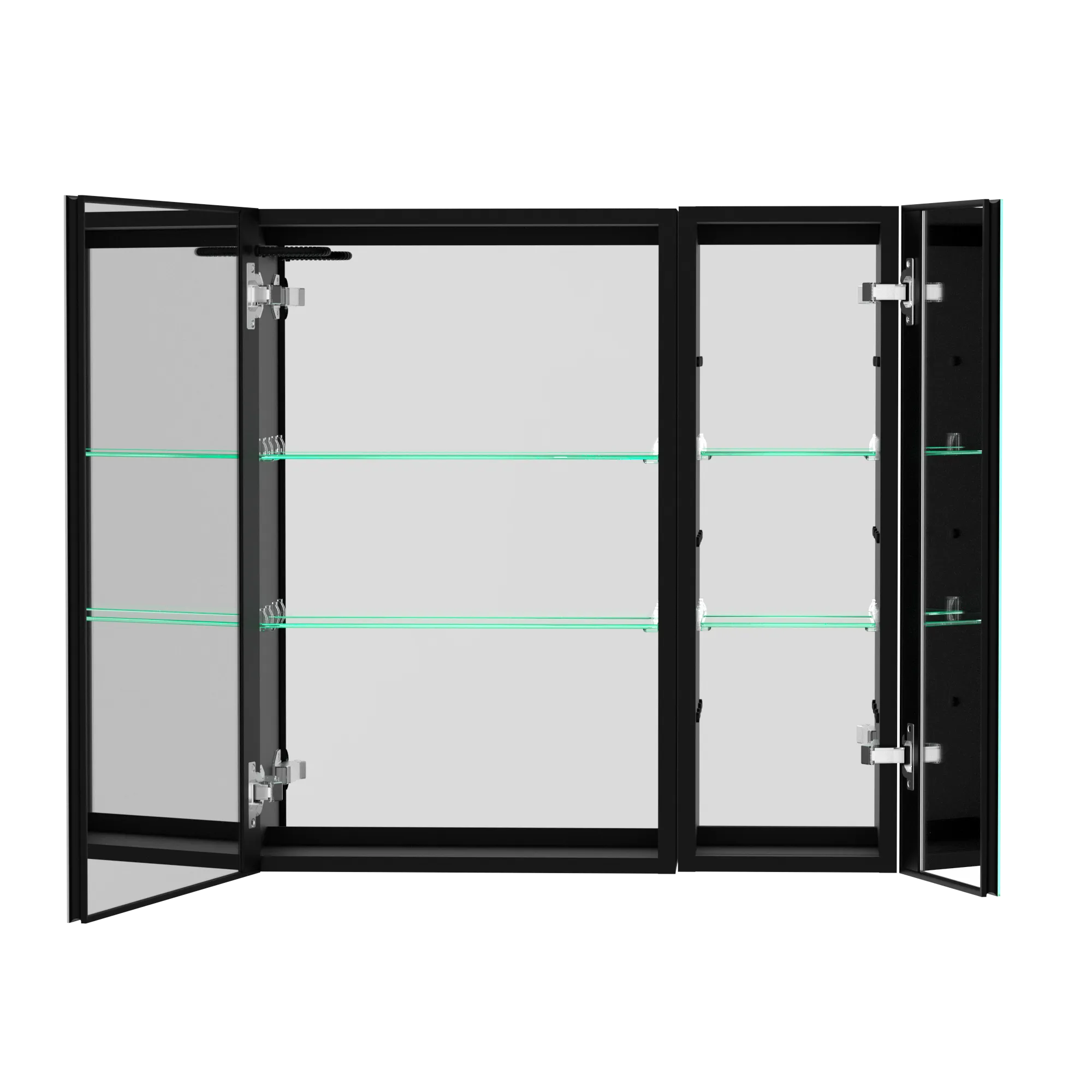 30x30 Inch LED Bathroom Medicine Cabinet Surface Mount Double Door Lighted Medicine Cabinet, Medicine Cabinets for Bathroom with Mirror Defogging Dimmer Black