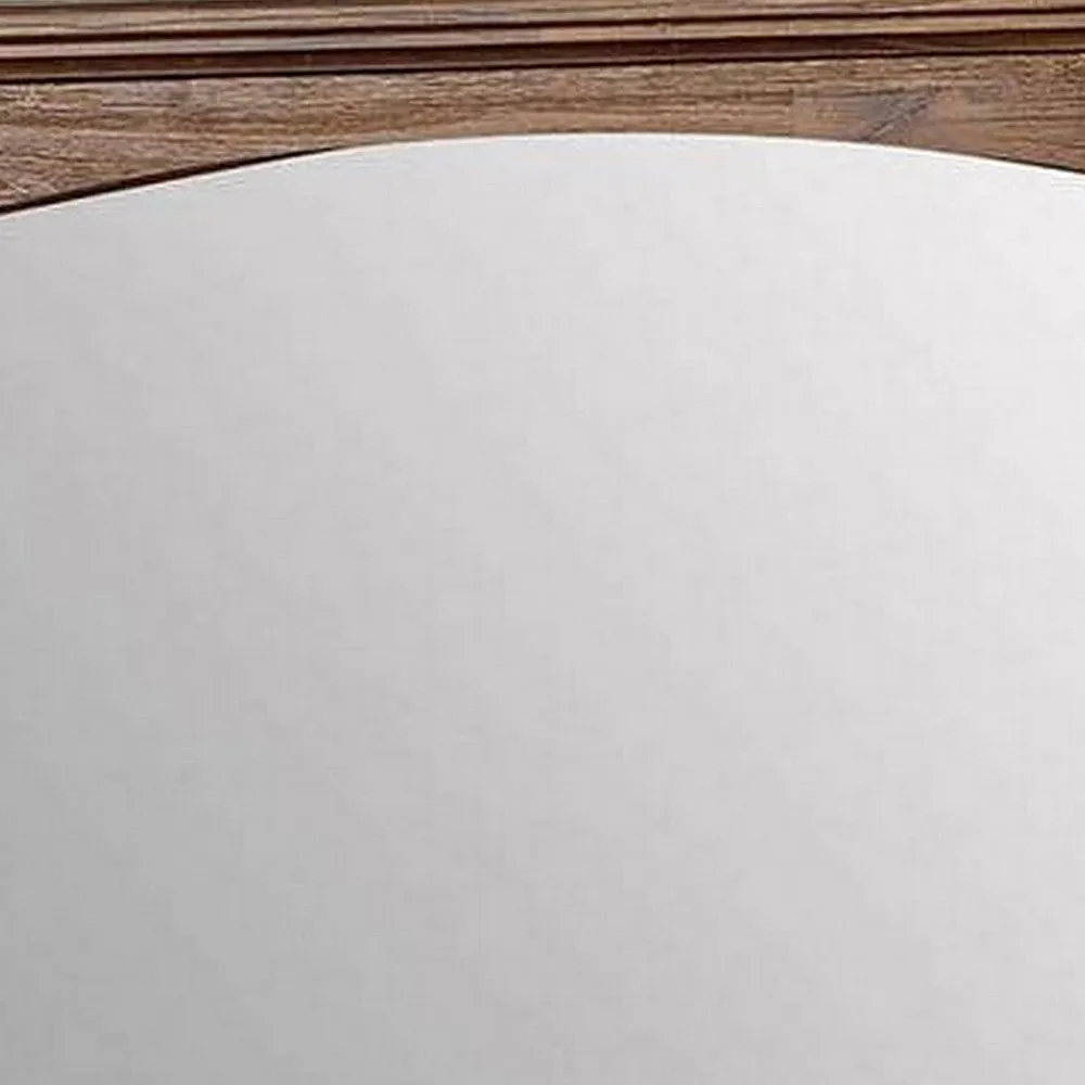 37 Inch Transitional Style Wooden Frame Mirror, Dark Oak By Casagear Home