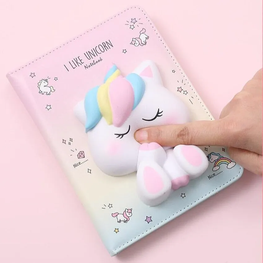 3D Squishy Notebook Soft PU Leather Stress Relief Squishy Design Diaries Journals Gifts for Kids