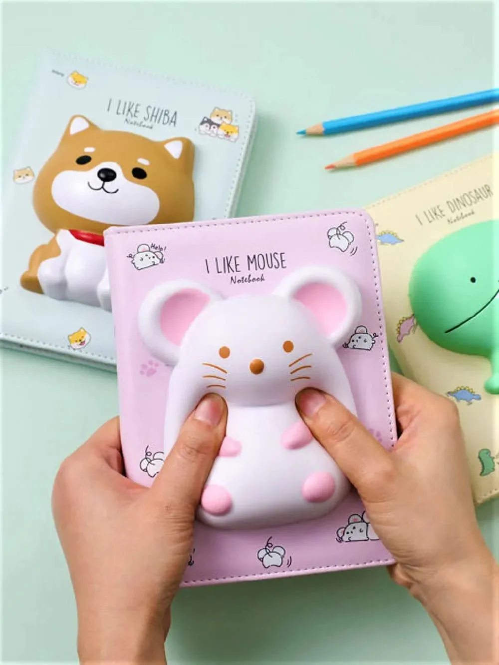 3D Squishy Notebook Soft PU Leather Stress Relief Squishy Design Diaries Journals Gifts for Kids