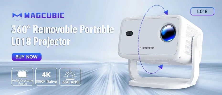 4K Wifi Portable Projector with Remote Control