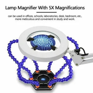 5X Magnifying Lamp Desk Table Glass | Salon Tattoo Magnifier | Light Clamp Light | USB