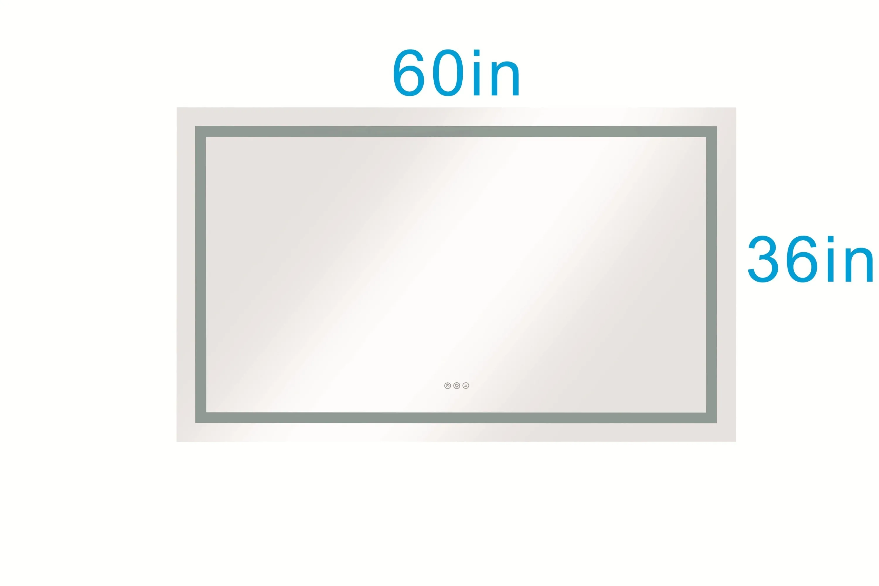 60*36 LED Lighted Bathroom Wall Mounted Mirror with High Lumen Anti-Fog Separately Control Dimmer Function
