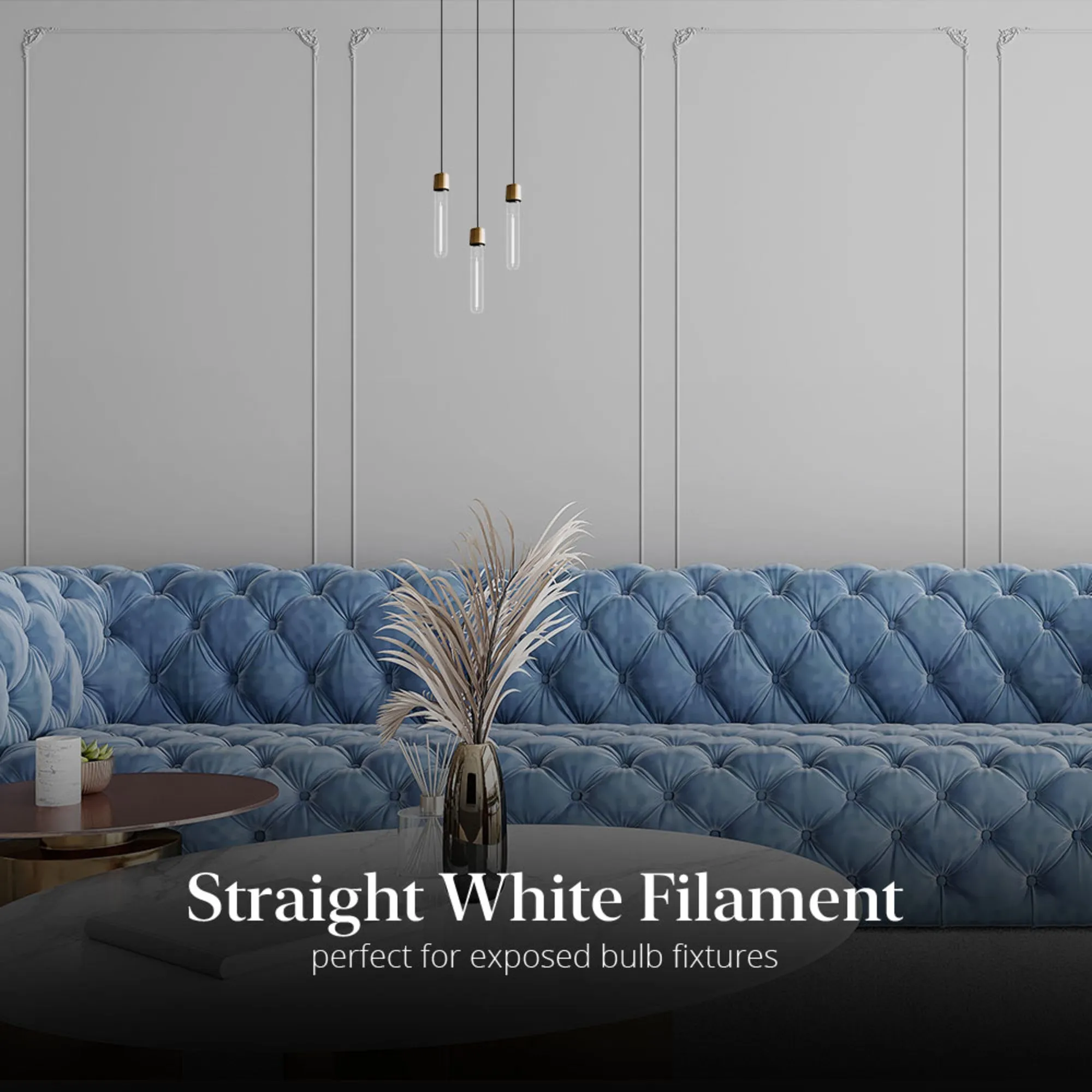 8.8W (60W Replacement) Daylight (5000K) E26 Base T10 Exposed White Filament LED (4-Pack)