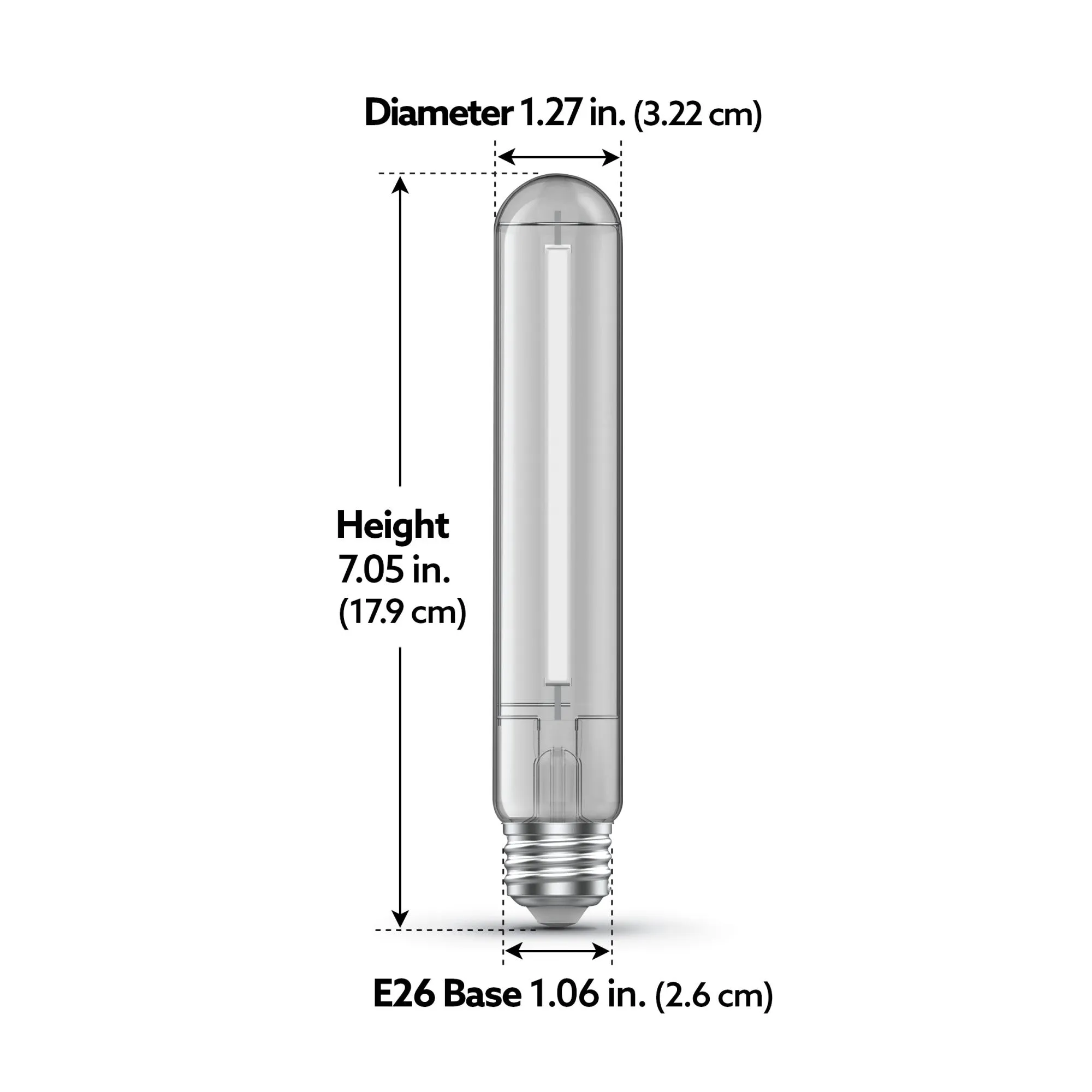 8.8W (60W Replacement) Daylight (5000K) E26 Base T10 Exposed White Filament LED (4-Pack)
