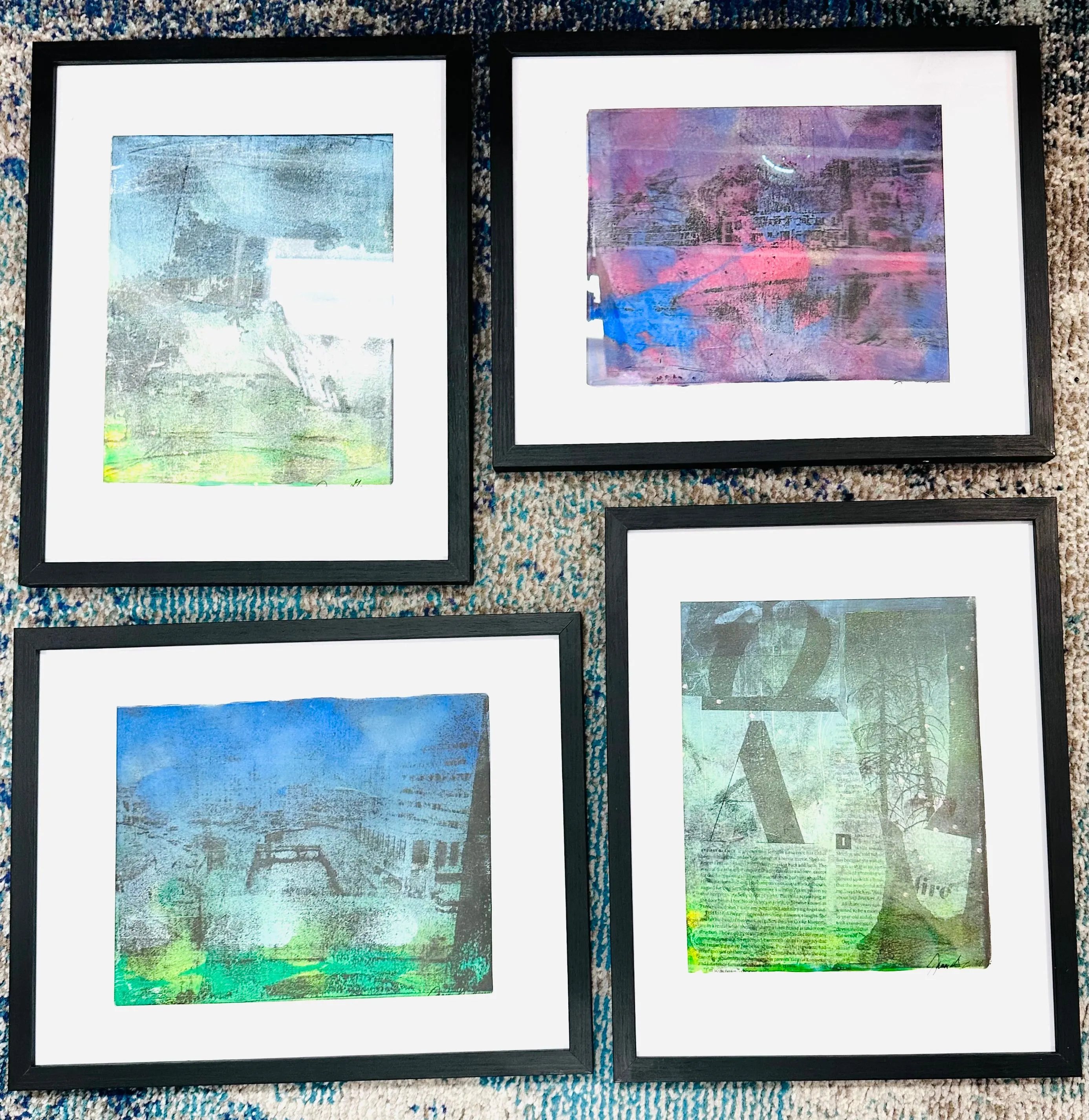 Acrylic Gel Prints- Framed, one-of-a Kind Artwork