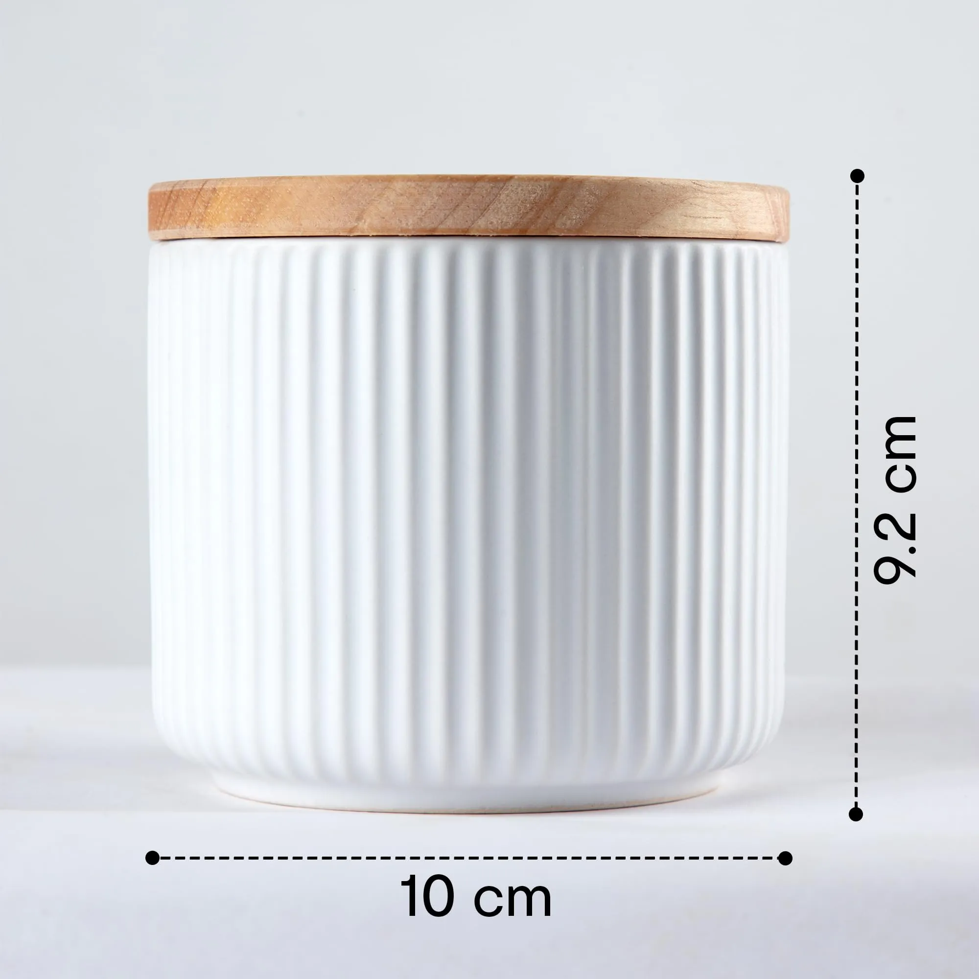 Anko 800ml Stoneware Ceramic Jars for Kitchen Storage | Container Set for Kitchen with Rubberwood Lid & Silicone Ring | Kitchen Container for Snacks, Tea, Sugar | Black | Set of 3