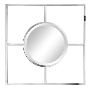 Ashton Stainless Steel Modern Geometric Round Mirror