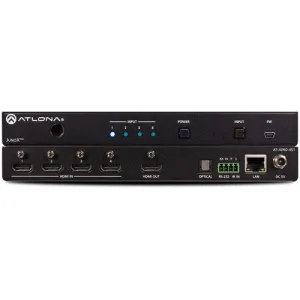 Atlona® AT-JUNO-451-HDBT 4K HDR Three-Input HDMI Switcher & Receiver w/ HDBaseT input & Switching