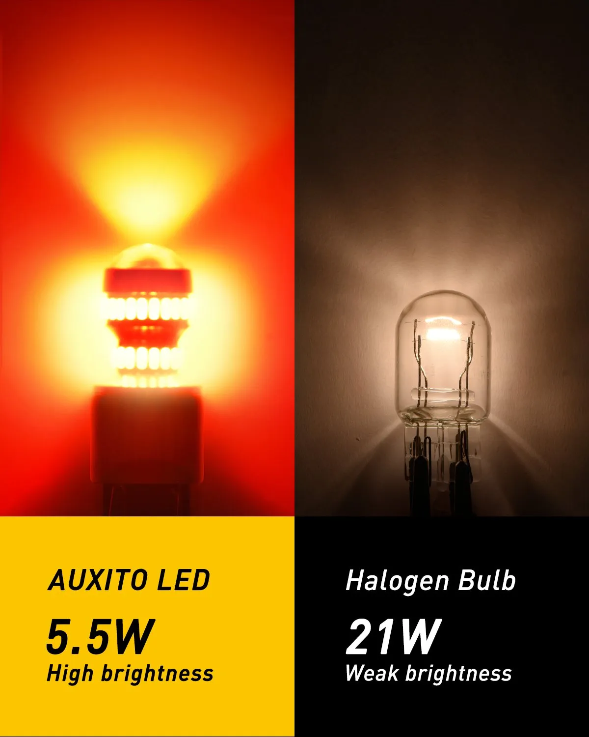 AUXITO 7443 LED Bulb Red, 7440 7443R LED Bulbs T20 7441 7444 LED Lights for Brake Tail Lights