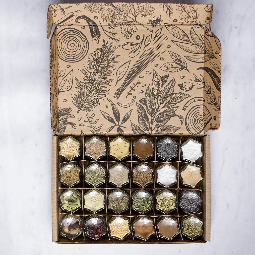 BAKING KIT | 24 Magnetic Jars Filled with Organic Spices