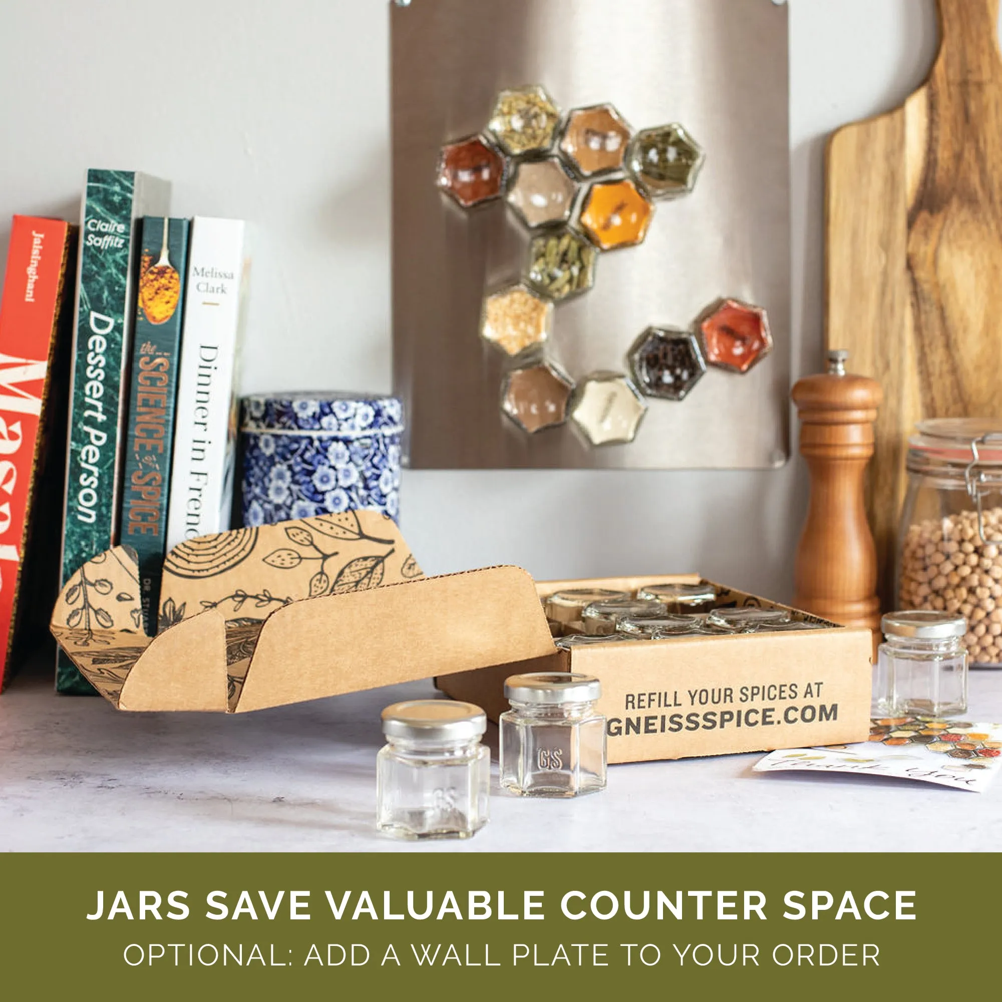 BASIC SPICE BUNDLE: 12 Basic Organic Spices in Magnetic Jars   Spice Tools