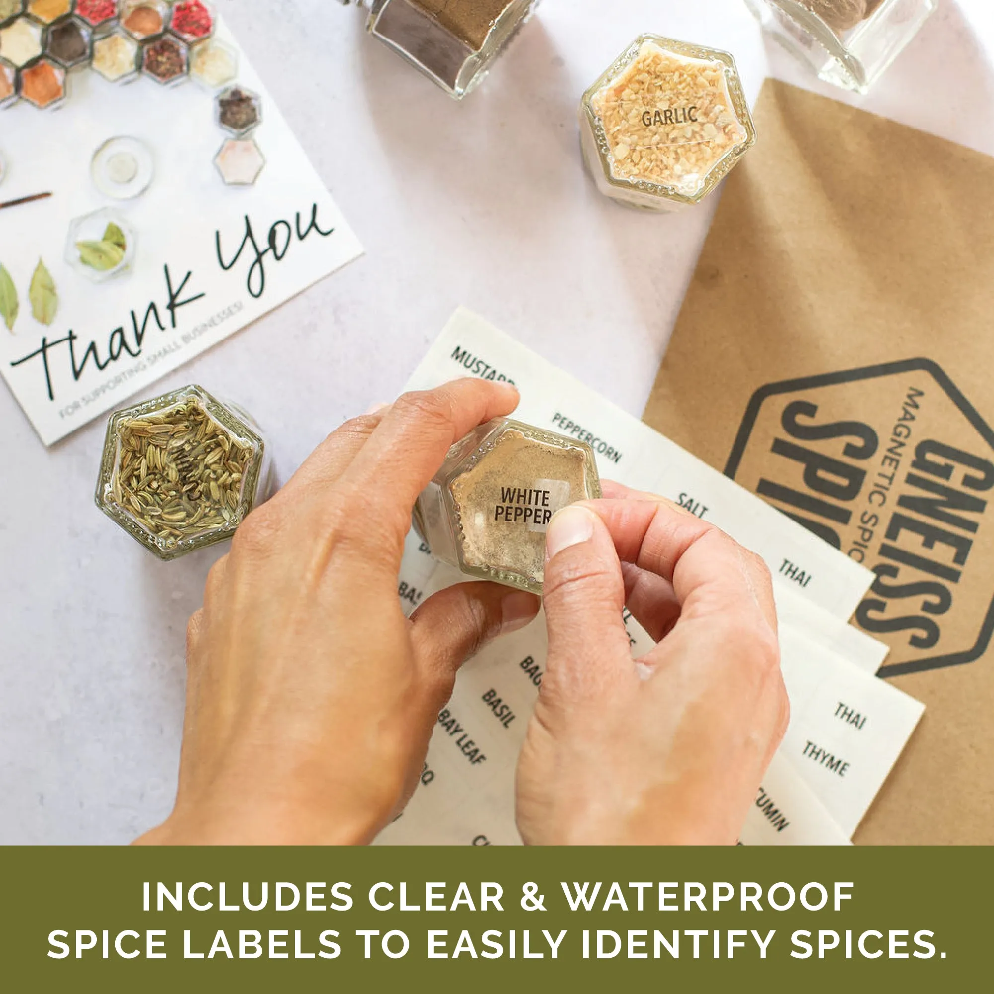 BASIC SPICE BUNDLE: 12 Basic Organic Spices in Magnetic Jars   Spice Tools