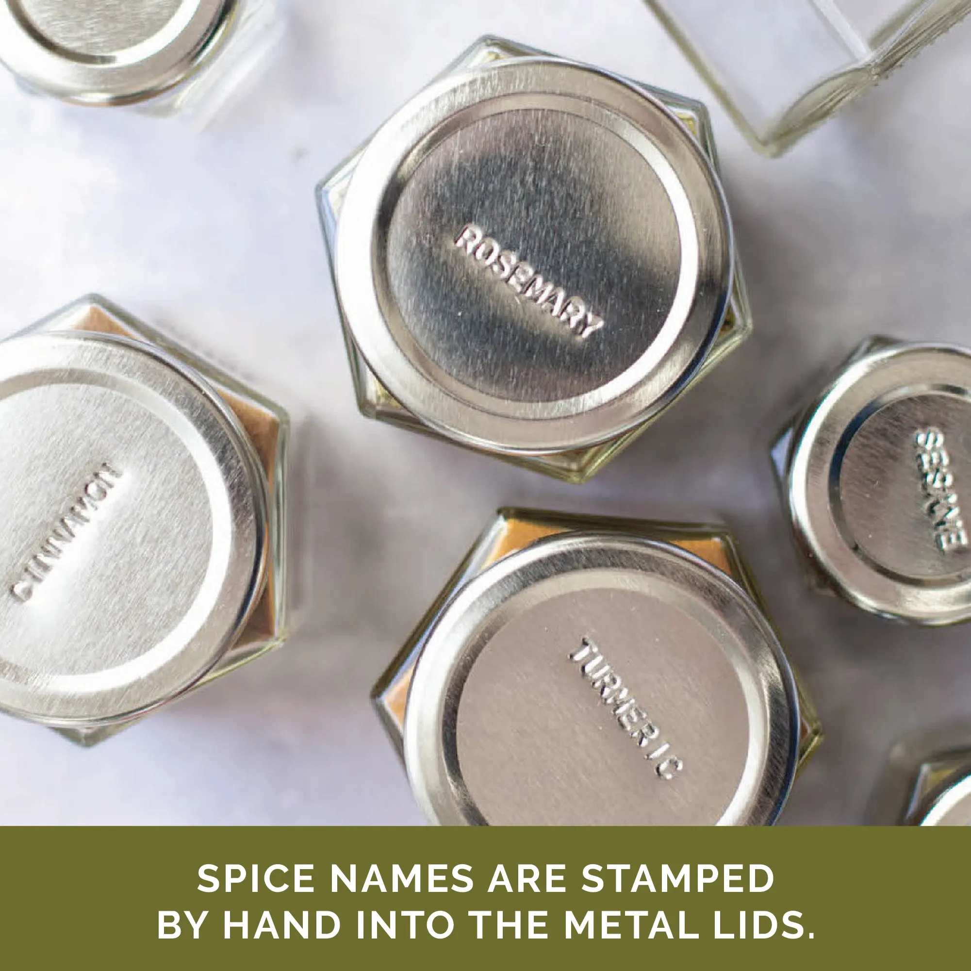 BASIC SPICE BUNDLE: 12 Basic Organic Spices in Magnetic Jars   Spice Tools