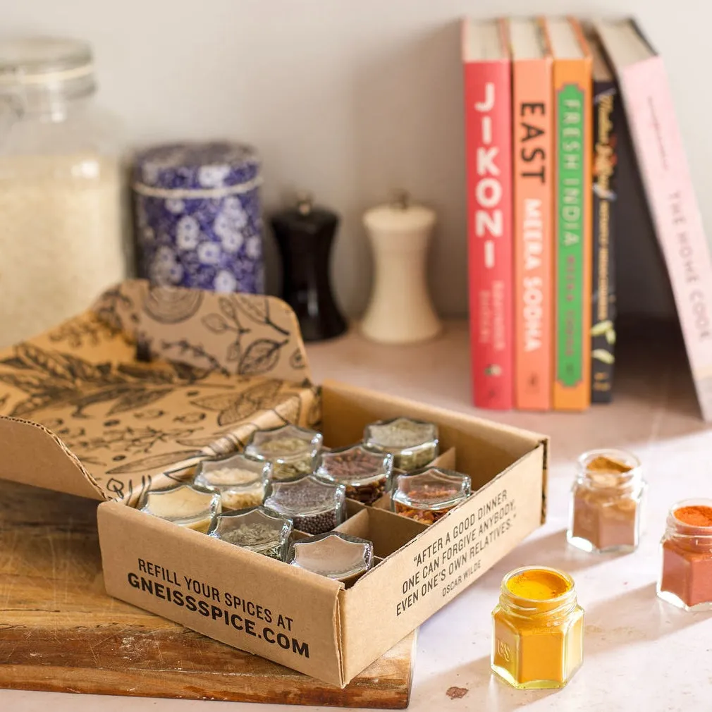 BASIC SPICE BUNDLE: 12 Basic Organic Spices in Magnetic Jars   Spice Tools