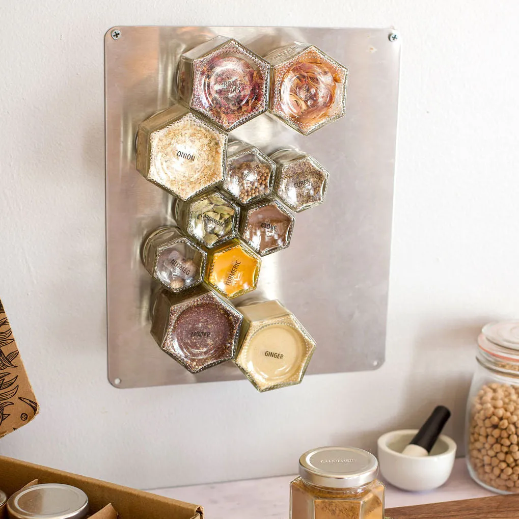 Beyond Basics: 12 Magnetic Jars Filled with Best-Selling Organic Seasonings