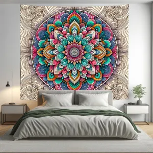 Bohemian Flourish Indian Mandala Tapestry Psychedelic Wall Hanging Boho Decor