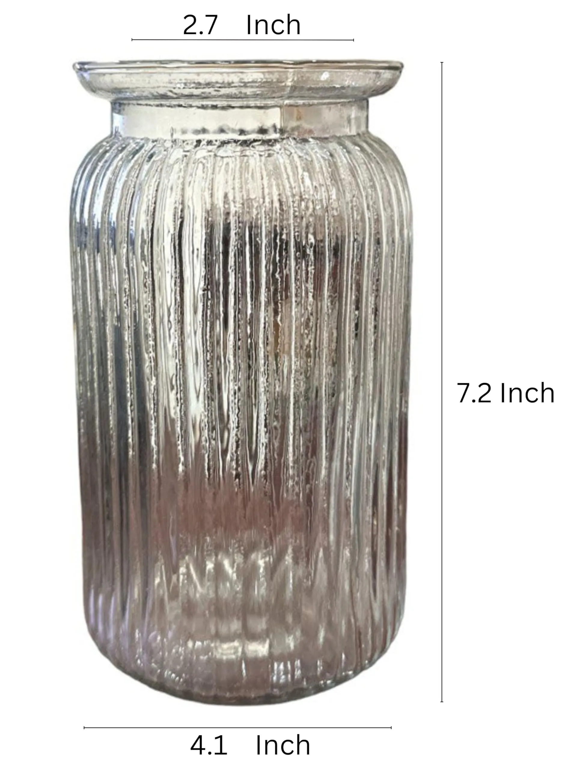 BS AMOR Clear Glass Vase for Decor Home Handmade Modern Large Flower Vases for Centerpieces Living Room Kitchen Office Wedding 7.5 Inch (Clear)