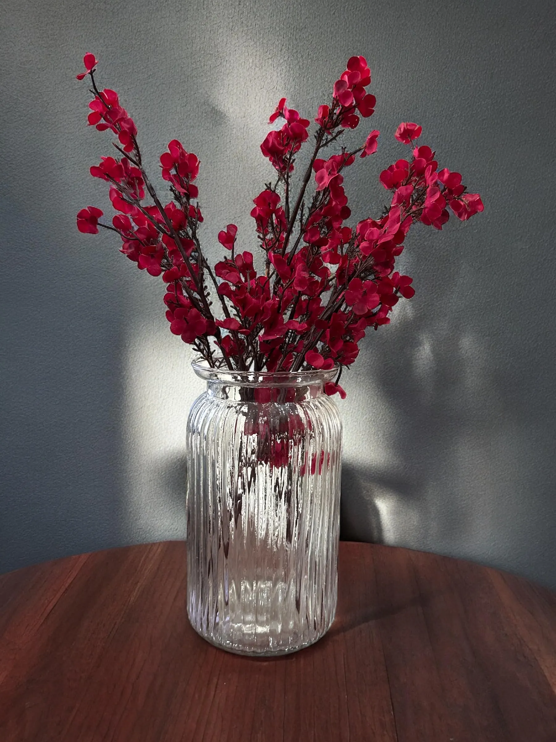 BS AMOR Clear Glass Vase for Decor Home Handmade Modern Large Flower Vases for Centerpieces Living Room Kitchen Office Wedding 7.5 Inch (Clear)