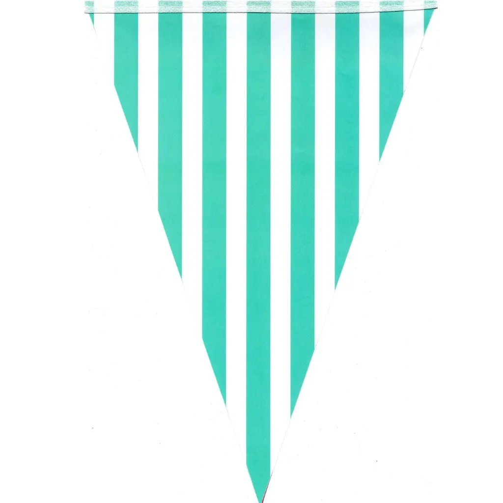 Bunting Flags Stripe Cyan