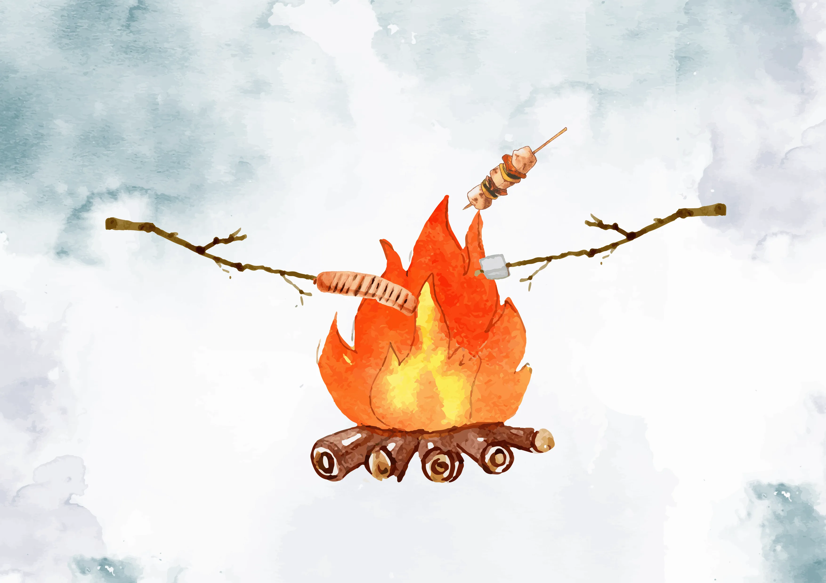 Campfire Watercolor / Notecard Set
