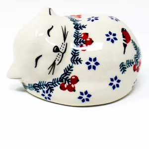 Cat Sleeping-Miniature in Red Cardinals