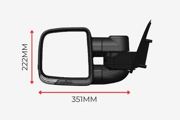 Clearview Compact Towing Mirrors for Ford Ranger Next Gen 2023 