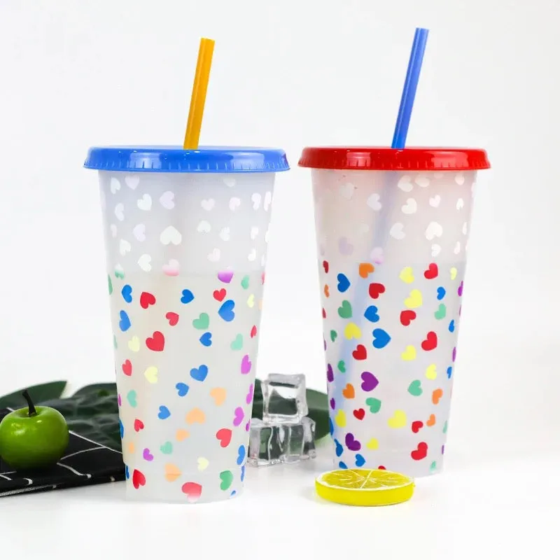 Color Changing Heart Cups