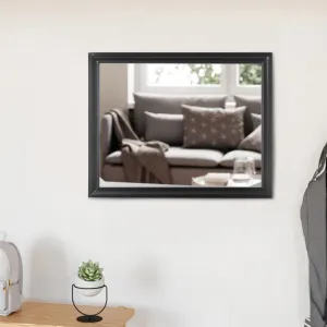 Contemporary Style Wooden Mirror with Raised Frame, Black - BM205585 By Casagear Home