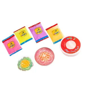 COTTONTEE Rangoli 4 Assorted Rangoli Colour Powder 1 Rangoli Stencil1 Magic Rangoli Make Magic Rangoli Navratri Pongal Diwali puja Mandir Design Rangoli Powder (Disco Rangoli 8 Inch)