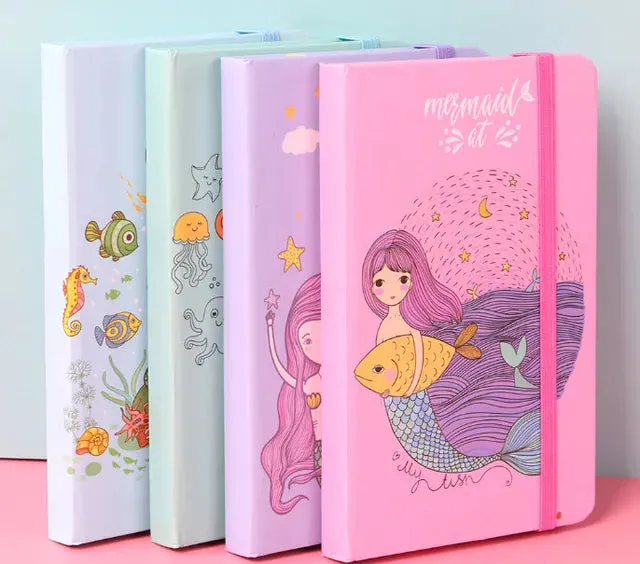 Cute A7 Unicorn/Mermaid  Printed Mini Pocket Diary (Random Design) (1pc)