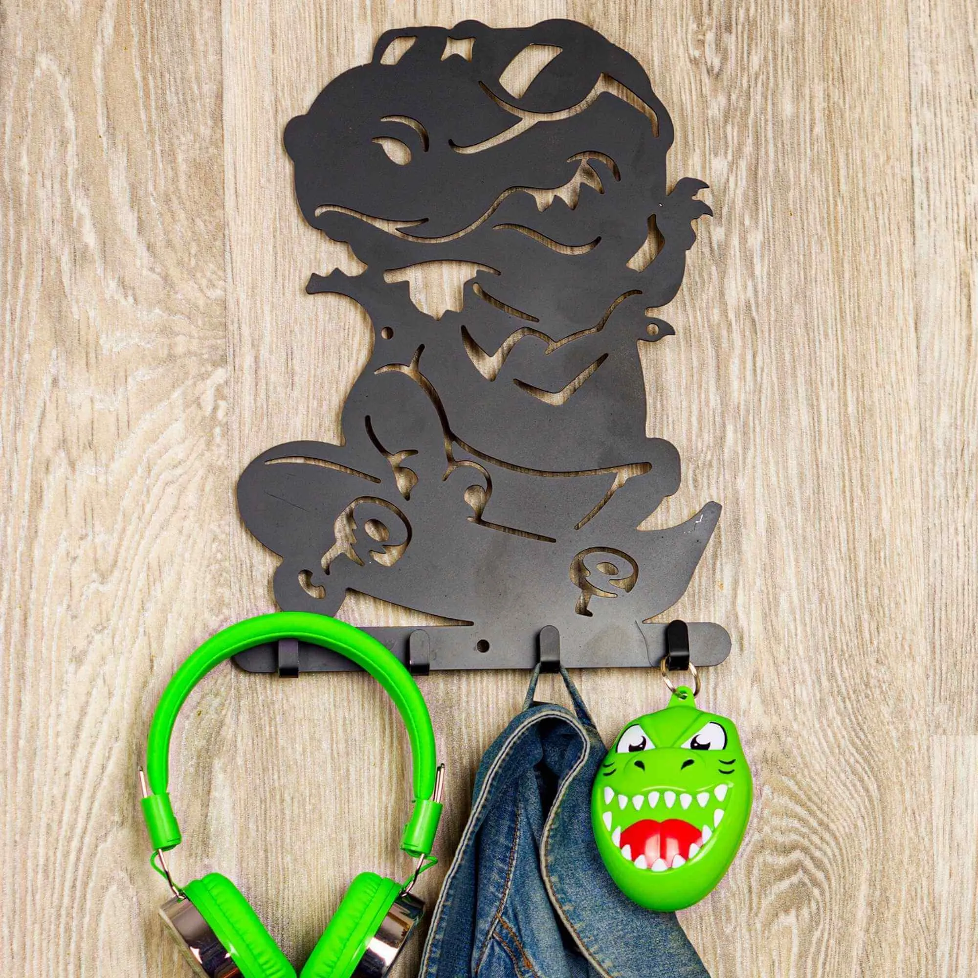 Dinosaur Boys Bedroom Wall Hooks Hanger Jurassic Park Coat Robe Holder